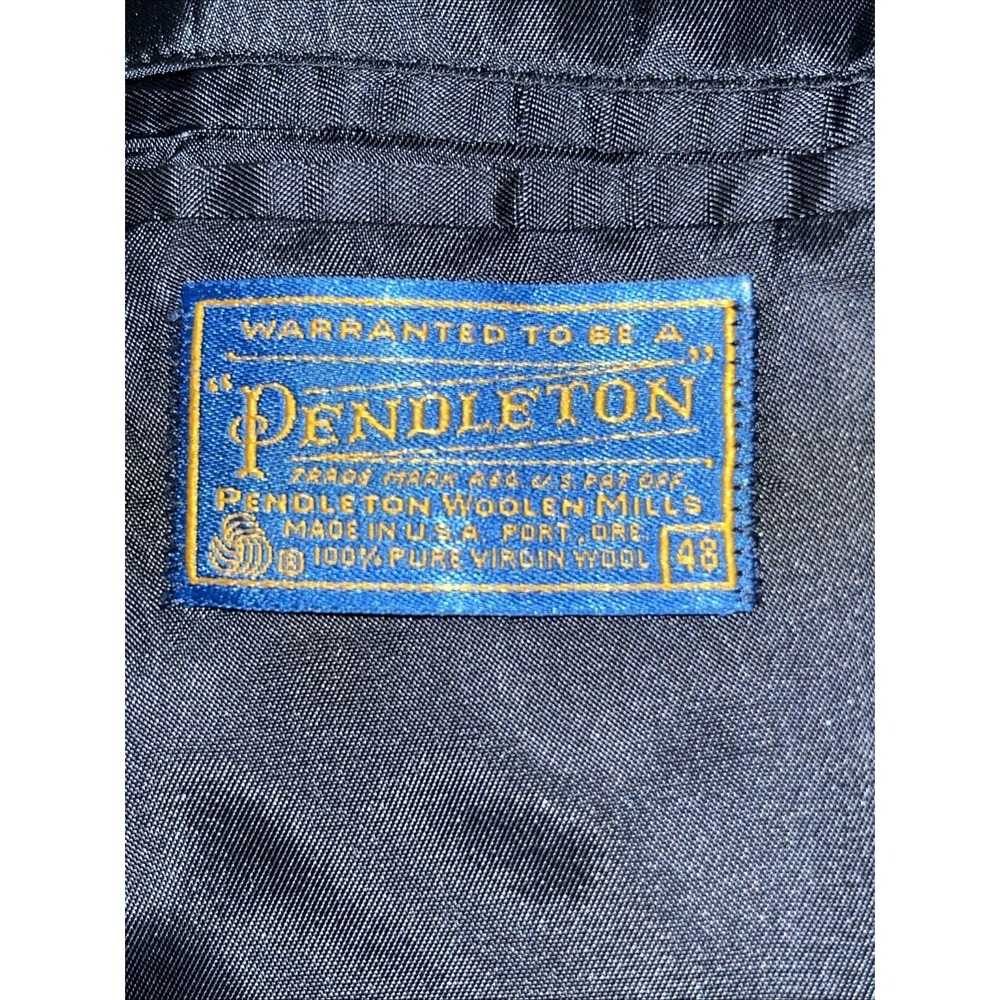 Pendleton Gray Blue 100% Wool Blazer Sport Coat Jacket Sz Tweed 48 R - Picture 7 of 8